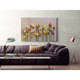 Lniane maki - fotoobraz do sypialni - 120x80 cm Lniane maki - fotoobraz do sypialni - 120x80 cm