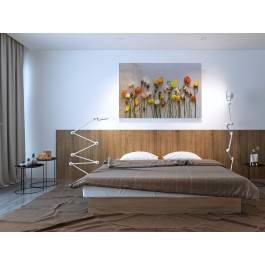 Lniane maki - fotoobraz do sypialni - 120x80 cm Lniane maki - fotoobraz do sypialni - 120x80 cm