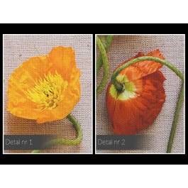 Lniane maki - fotoobraz do sypialni - 120x80 cm Lniane maki - fotoobraz do sypialni - 120x80 cm