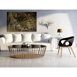 Liście bambusa w stylu grunge - nowoczesny obraz na płótnie - 120x80 cm Liście bambusa w stylu grunge - nowoczesny obraz na płótnie - 120x80 cm