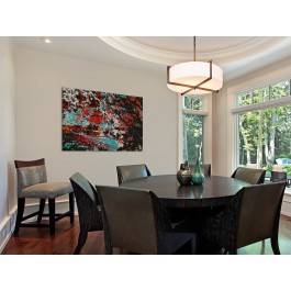 W cieniu ognistego drzewa - nowoczesny obraz na płótnie - 120x80 cm