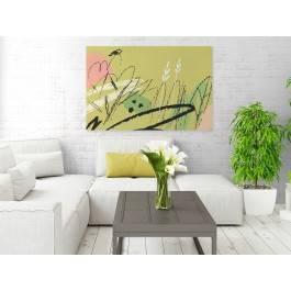 Pistacjowa elegia - nowoczesny obraz na płótnie - 120x80 cm Pistacjowa elegia - nowoczesny obraz na płótnie - 120x80 cm