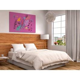 Wrzosowy sonet - nowoczesny obraz na płótnie - 120x80 cm