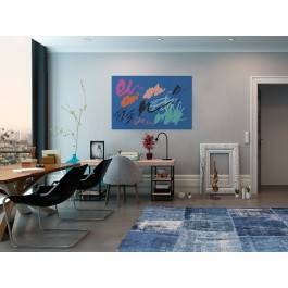 Lazurowa ballada - nowoczesny obraz na płótnie - 120x80 cm