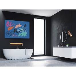 Lazurowa ballada - nowoczesny obraz na płótnie - 120x80 cm