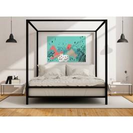 Turkusowe epitafium - nowoczesny obraz na płótnie - 120x80 cm