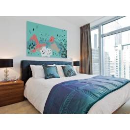 Turkusowe epitafium - nowoczesny obraz na płótnie - 120x80 cm