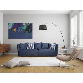 Liryczne indygo - nowoczesny obraz na płótnie - 120x80 cm