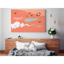 Pąsowa fraszka - nowoczesny obraz na płótnie - 120x80 cm