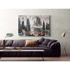 Mistyka gór Tianzi - nowoczesny obraz na płótnie - 120x80 cm Mistyka gór Tianzi - nowoczesny obraz na płótnie - 120x80 cm