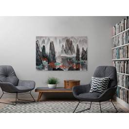 Mistyka gór Tianzi - nowoczesny obraz na płótnie - 120x80 cm Mistyka gór Tianzi - nowoczesny obraz na płótnie - 120x80 cm