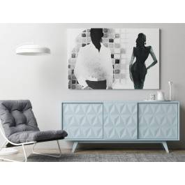 Randka w ciemno - nowoczesny obraz na płótnie - 120x80 cm Randka w ciemno - nowoczesny obraz na płótnie - 120x80 cm