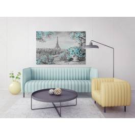 Paryskie noce - nowoczesny obraz na płótnie - 120x80 cm