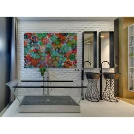 Barwna rabatka - nowoczesny obraz na płótnie - 120x80 cm Barwna rabatka - nowoczesny obraz na płótnie - 120x80 cm