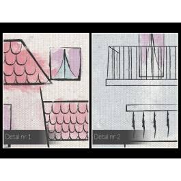 Malownicze miasteczko - nowoczesny obraz na płótnie - 120x80 cm