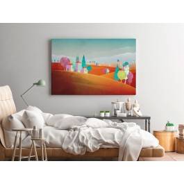 Toskańskie wzgórza - nowoczesny obraz do sypialni - 120x80 cm