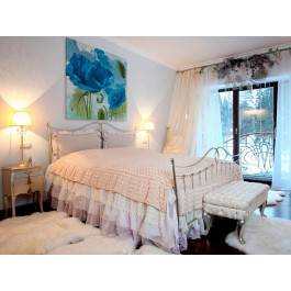 Kwiecisty błękit paryski - nowoczesny obraz do salonu - 80x80 cm