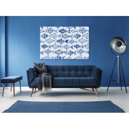 Błękitna ławica - nowoczesny obraz na płótnie - 120x80 cm
