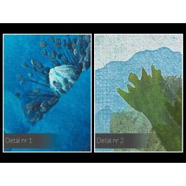 Kwiecisty błękit paryski - nowoczesny obraz do salonu - 80x80 cm