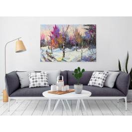 Mroźna ścieżka - nowoczesny obraz do salonu - 120x80 cm Mroźna ścieżka - nowoczesny obraz do salonu - 120x80 cm
