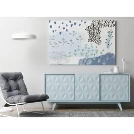 Nad modrą rzeką - nowoczesny obraz na płótnie - 120x80 cm