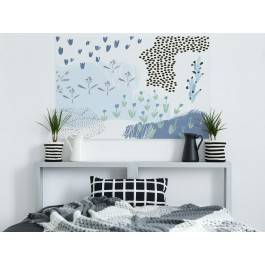 Nad modrą rzeką - nowoczesny obraz na płótnie - 120x80 cm