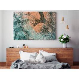 Monstera deliciosa - nowoczesny obraz do sypialni - 120x80 cm