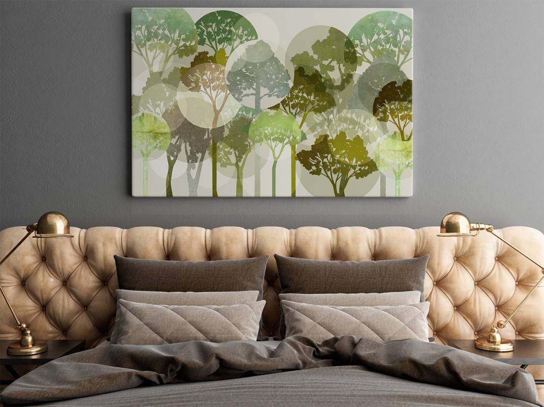 Migotliwe zielenie - nowoczesny obraz na płótnie - 120x80 cm