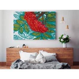 Czerwona jarzębina - nowoczesny obraz na płótnie - 120x80 cm