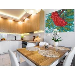 Czerwona jarzębina - nowoczesny obraz na płótnie - 120x80 cm