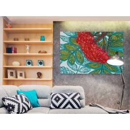 Czerwona jarzębina - nowoczesny obraz na płótnie - 120x80 cm