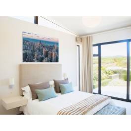 Wietrzne miasto - nowoczesny obraz na płótnie - 120x80 cm