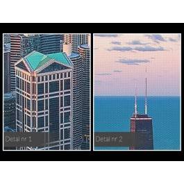 Wietrzne miasto - nowoczesny obraz na płótnie - 120x80 cm