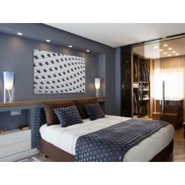 Falujące szyfrogramy - fotoobraz do sypialni - 120x80 cm Falujące szyfrogramy - fotoobraz do sypialni - 120x80 cm