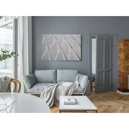 Symetria bieli - fotoobraz do salonu - 120x80 cm