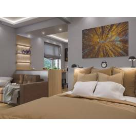 Żółty, jesienny liść - fotoobraz do sypialni - 120x80 cm Żółty, jesienny liść - fotoobraz do sypialni - 120x80 cm