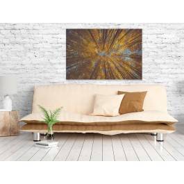 Żółty, jesienny liść - fotoobraz do sypialni - 120x80 cm Żółty, jesienny liść - fotoobraz do sypialni - 120x80 cm