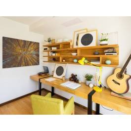 Żółty, jesienny liść - fotoobraz do sypialni - 120x80 cm Żółty, jesienny liść - fotoobraz do sypialni - 120x80 cm