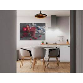 Malinowe smoothie - fotoobraz do kuchni - 120x80 cm