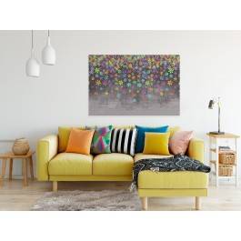 Deszcz kwiatów - nowoczesny obraz na płótnie - 120x80 cm Deszcz kwiatów - nowoczesny obraz na płótnie - 120x80 cm