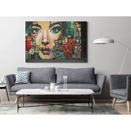 Witraże myśli - nowoczesny obraz na płótnie - 120x80 cm