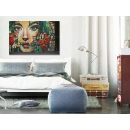 Witraże myśli - nowoczesny obraz na płótnie - 120x80 cm