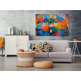 Tęczowy miś - fotoobraz na płótnie - 120x80 cm