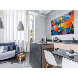 Tęczowy miś - fotoobraz na płótnie - 120x80 cm