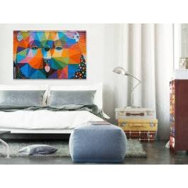 Tęczowy miś - fotoobraz na płótnie - 120x80 cm