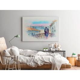 Most zakochanych - nowoczesny obraz na płótnie - 120x80 cm
