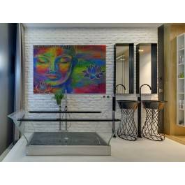 Medytujący Budda - nowoczesny obraz na płótnie - 120x80 cm