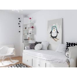 Pingwin Cezary - nowoczesny obraz na płótnie - 50x70 cm