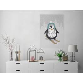 Pingwin Cezary - nowoczesny obraz na płótnie - 50x70 cm