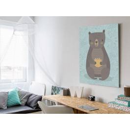 Niedźwiedź Lesław - nowoczesny obraz na płótnie - 50x70 cm